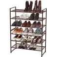 thumbnail image 3 of Simple Houseware 3-Tier Stackable Wired Grid Shoe Rack with Shelves for Storage Organizer, Bronze, 3 of 5