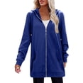 thumbnail image 5 of Zeagoo Women's Zip Up Hoodies Long Fleece Tunic Sweatshirts Casual Oversized Fall Coats Trendy Winter Hoodie, 5 of 6