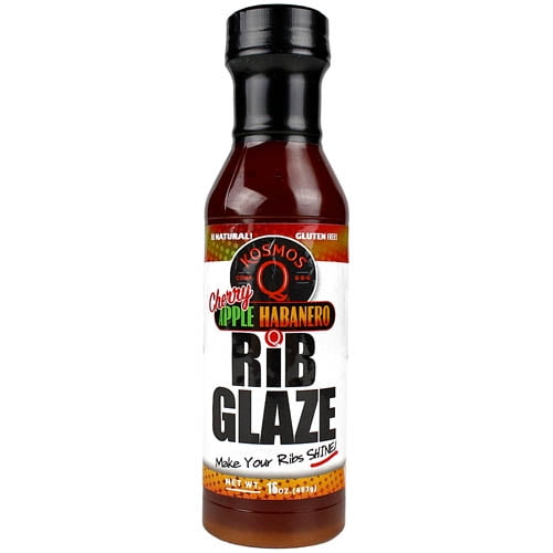 Kosmos Cherry Apple Habanero Rib Glaze BBQ Sauce 16 oz. Bottle