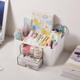thumbnail image 3 of GIXUSIL Plastic Cosmetic Organizer, Multi-Purpose Storage Box with Drawers for Makeup Jewelry Office Supplies Home Organization，White, 3 of 7
