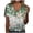 Green, variant on Lolmot Women's T-Shirts Fashion Casual V-Neck Short Sleeve Floral Printing Button Loose Top Blouse Shirts