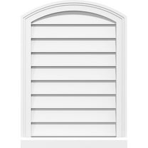 34"W x 40"H Arch Top Surface Mount PVC Gable Vent: Functional, w/ 2"W x 2"P Brickmould Sill Frame
