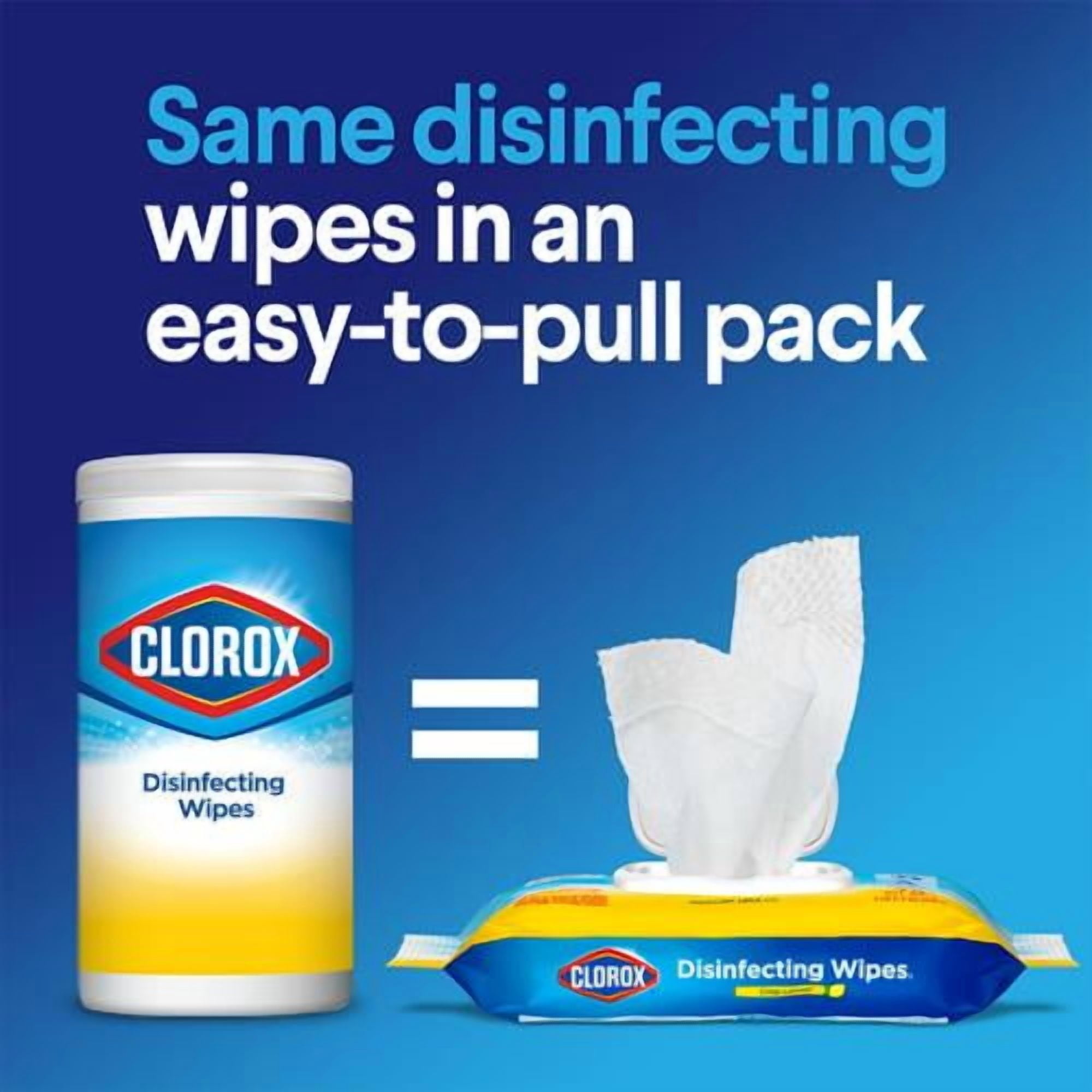 Clorox Disinfecting Wipes, Bleach Free Cleaning, Crisp Lemon, 75 Count - Pack of 2