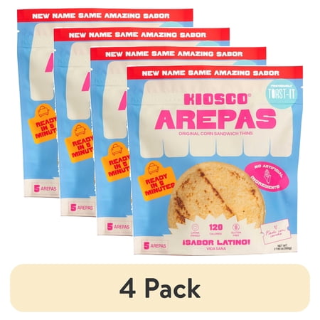 (4 pack) Kiosco Original Corn Arepas, 5 Count pack