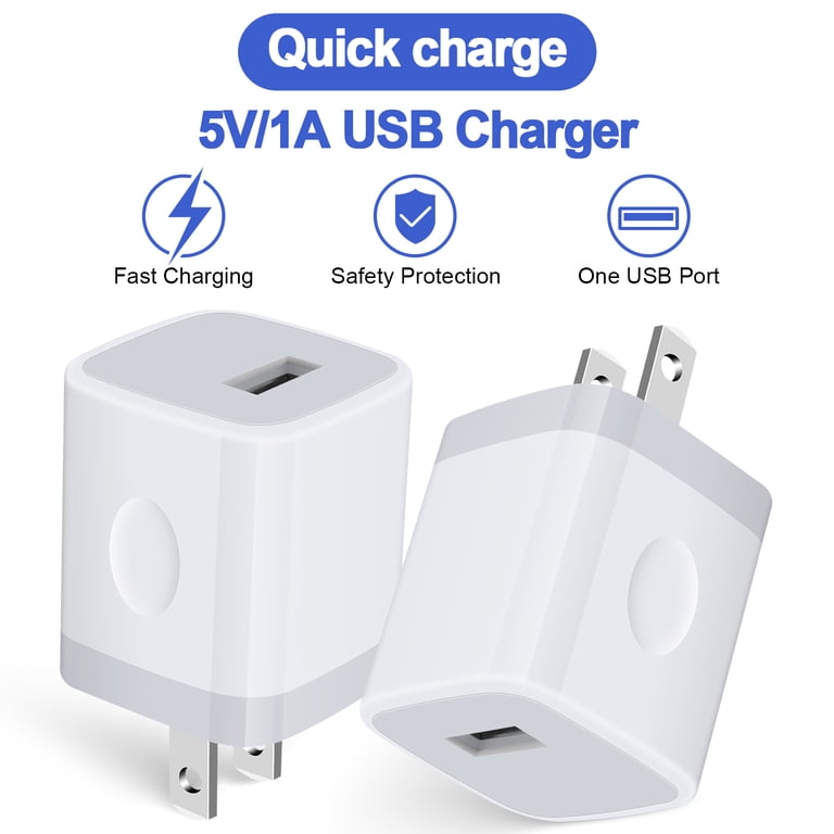 Ailkin 5V/1A USB Wall Charger Block 3-Pack photo 6