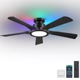 thumbnail image 1 of Ventilador de techo Wiviniya de 52 pulgadas con luces y control remoto/app negro, 1 of 9