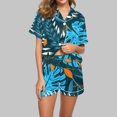 thumbnail image 1 of Qiopertar Liquidation à Moins de 5$ Blouse Décontractée Imprimée Col Rabattu Manches Courtes Mode Short Ensemble Pyjama Grandes Économies de Vacances!, 1 of 4
