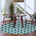 thumbnail image 3 of Round Rug 5Ft Washable Non-Slip, Abstract Geometric Circle Area Rugs for Living Room Bedroom, Vintage Rhombus Circle Texture Green Indoor Floor Mats Carpet Runner for Home Decor Aesthetic, 3 of 8