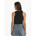 thumbnail image 2 of Womens Sleeveless Racerback High Neck Casual Basic Ribbed Fitted Tank Top, 2 of 5