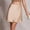 Khaki, variant on Hrsba A Line Skirts for Women, Womens Solid Color High Waist Satin Lace Trim Casual Short A Line Skirt