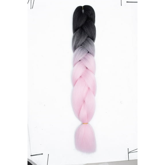 Nvzi-c Braiding Hair Extensions for Women 6 Packs 100g/Pack 24Inch High TemperatureSynthetic Braiding Hair for Twist Crochet Braids ，Black to Light Pink