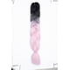 thumbnail image 1 of Zhuge Extensiones de cabello trenzado para mujeres, 3 paquetes de 100 g/paquete, 24 pulgadas, de negro a rosa claro, 1 of 2