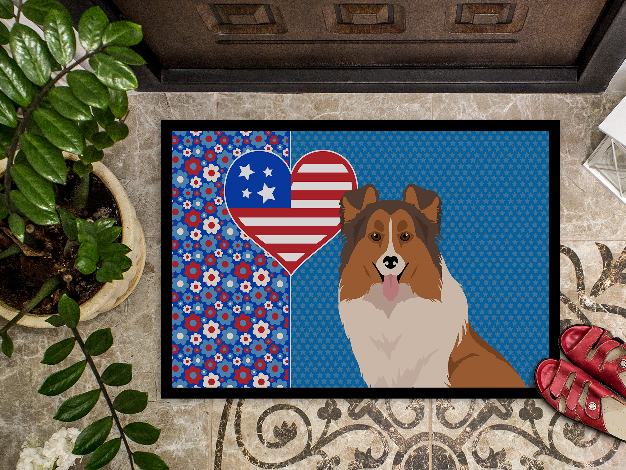 Sable Sheltie Indoor or Outdoor Mat 24x36