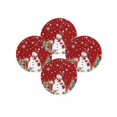 thumbnail image 7 of 15 Inch Round Placemats Set of 4, Red Christmas Non Slip Heat Insulation PP Table Mats, Snowman Gifts Xmas Tree Snowflake Winter Washable Place Mats for Kitchen Dining Party Table Decor, 7 of 7