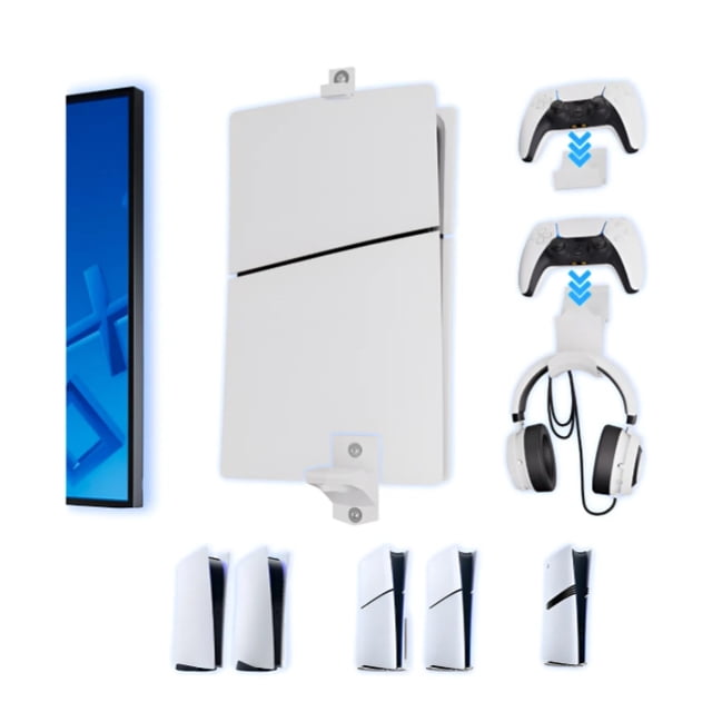 Soporte Compatible Con Playstation 5 + Base Para Control Modelo Blanco