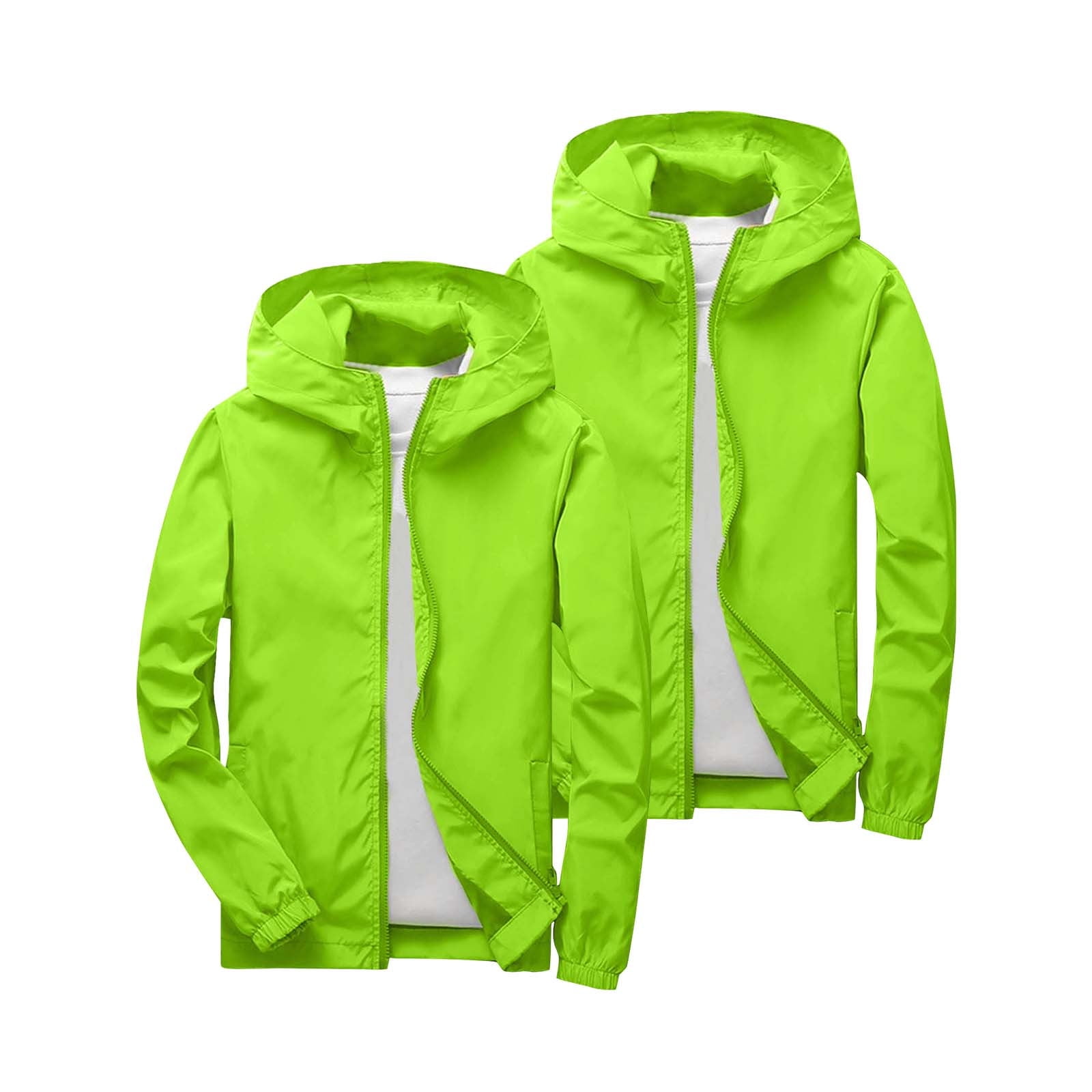 Kaemgyyd Boys Girls Rain Jacket Lightweight Waterproof Hooded Zip up Coat Fall Fashion Raincoat Windbreakers for Kids 4-12 Years