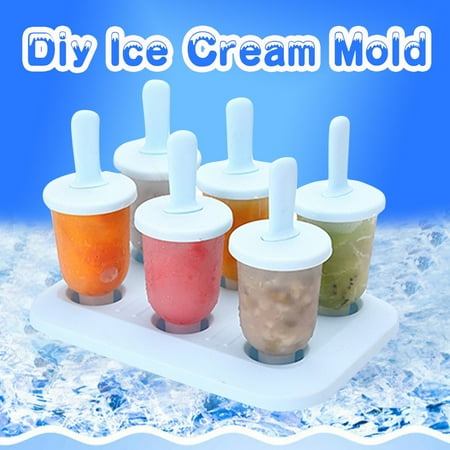 

Ovzne 6PC/1 Set Circular With Lid Ice Tray DIY Ice Cream Mold