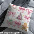 thumbnail image 2 of Homewish Christmas Tree Teens Fabric by the Yard 2 Yards, Princess Pink Ribbon Sewing Fabric, Kawaii Santa Claus Fabric for Sewing, Breathable Home Decor, 2 of 6