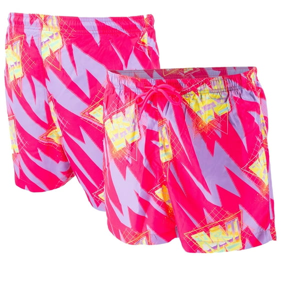 Men's Ripple Junction Pink/Yellow WWE Retro Wave Chrome Board Shorts