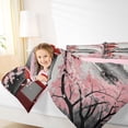 thumbnail image 3 of Homewish Ink Wash Cherry Blossom Twin Comforter Sets,Japanese Style Bedding Set,Pink Red,Pink Reversible,2pcs,1 Comforter and 1 Pillowcase, 3 of 7