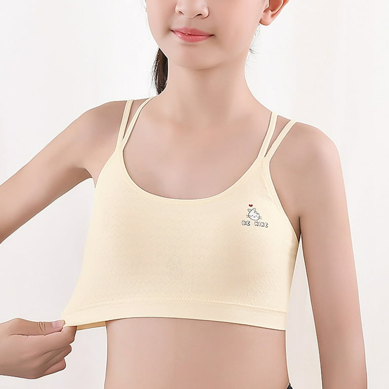 Uccdo 8 16T Girls Seamless Training Bra Wireless Padded Sports Bras Crop Bralette Camisole Vests Pack of 4