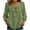 Green, variant on Peasant 3/4 Sleeve Cotton Shirts for Women Casual Square Neck Bow Tops Trendy Loose Light Blue Blouse