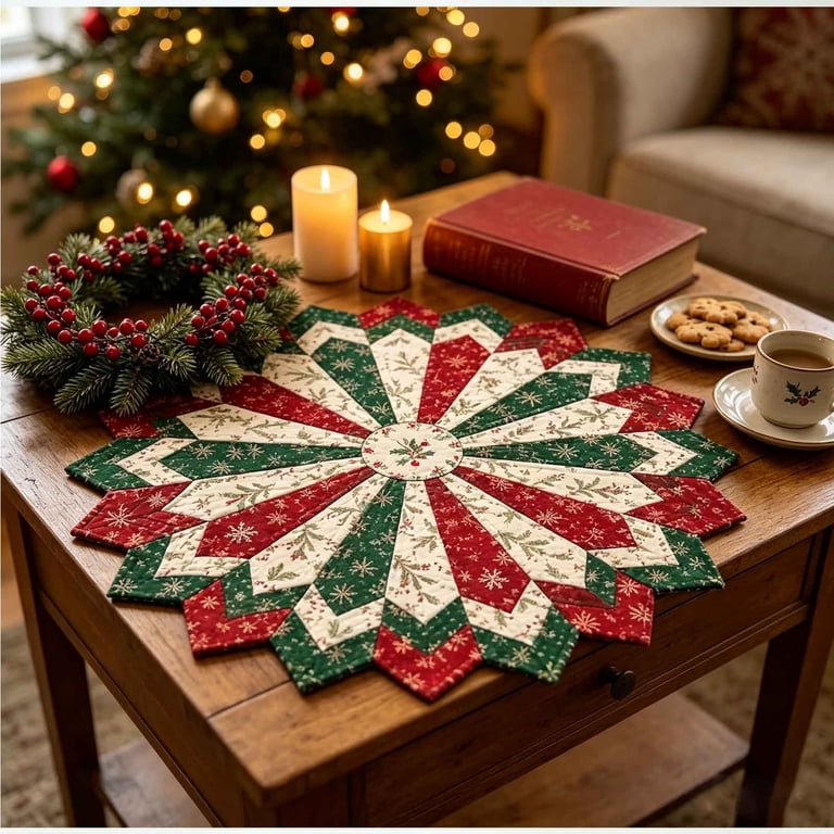 Precut Roiihwy Christmas Table Topper Quilt Kit – Precut Fabric Patchwork ...