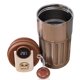 thumbnail image 1 of Taza de café de viaje Soledad acero inoxidable 316 con tapa a prueba de fugas 450ml plateado, 1 of 9