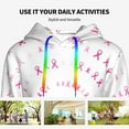 thumbnail image 4 of Daiia Breast Cancer Awareness (4) Pattern Women's Fashion Hoodies & Sweatshirts with Kangaroo Pocket Hooded Sweatshirt with Eye-catching Drawstrings-XX-Large, 4 of 7