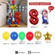 thumbnail image 3 of Kit de arco de guirnalda de globos con temática de Super Brothers Mario, 143 piezas, globos de látex rojos, amarillos y azules, suministros de decoración para fiesta de cumpleaños infantil, 3 of 5