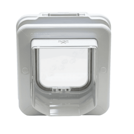 Cat Mate Elite Microchip Pet Door with Timer Control, LCD Display, 4-Way Locking Options, Durable Polymer Construction, for Entry Control