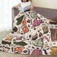 thumbnail image 6 of Salouo Vintage Coffee Print Bed Blankets,Flannel Blanket Comfortable Air Conditioning Blanket Lightweight Blanket for Sofa Bed Travel & Couch -40"x30", 6 of 8
