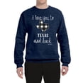thumbnail image 2 of Wild Bobby, I Love You To Texas And Back Plaid Pop Culture Unisex Crewneck Graphic Sweatshirt, Vintage Heather Navy, Large, 2 of 3
