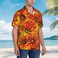 thumbnail image 3 of Honeii Sunflower4 Print Men’s Hawaiian Shirt,Classic Button-Down Short Sleeve Shirt, for Beach, Vacation, and Outdoor Activities,XX-Large, 3 of 7