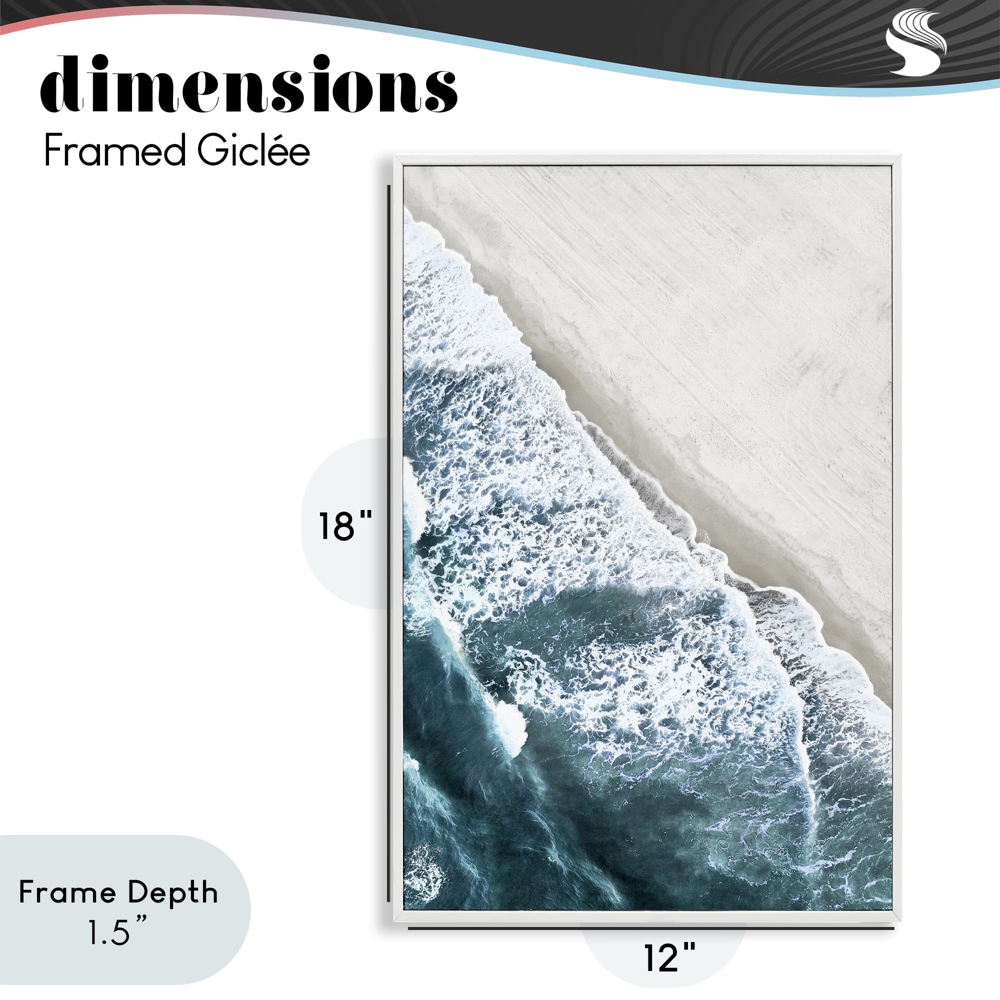 Stupell Industries Corolla Beach Breezy Shoreline White Framed Giclee Art, design by Natalie Carpentieri