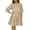 Tan, variant on Women's Sequin Round Neck Half Sleeve Mini Dress with fabric ninety five percent % polyester and five percent % spandex