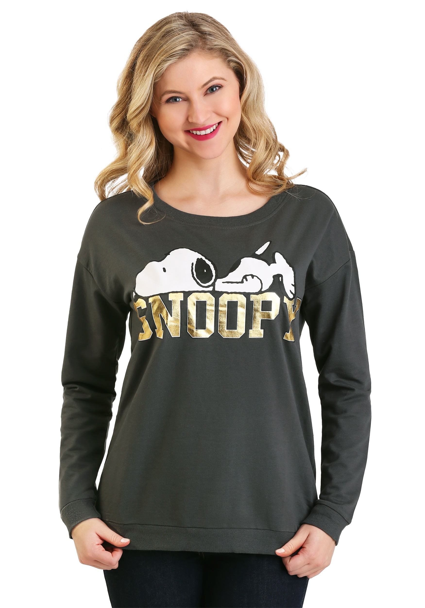 Womens Peanuts Snoopy Gold Foil French 