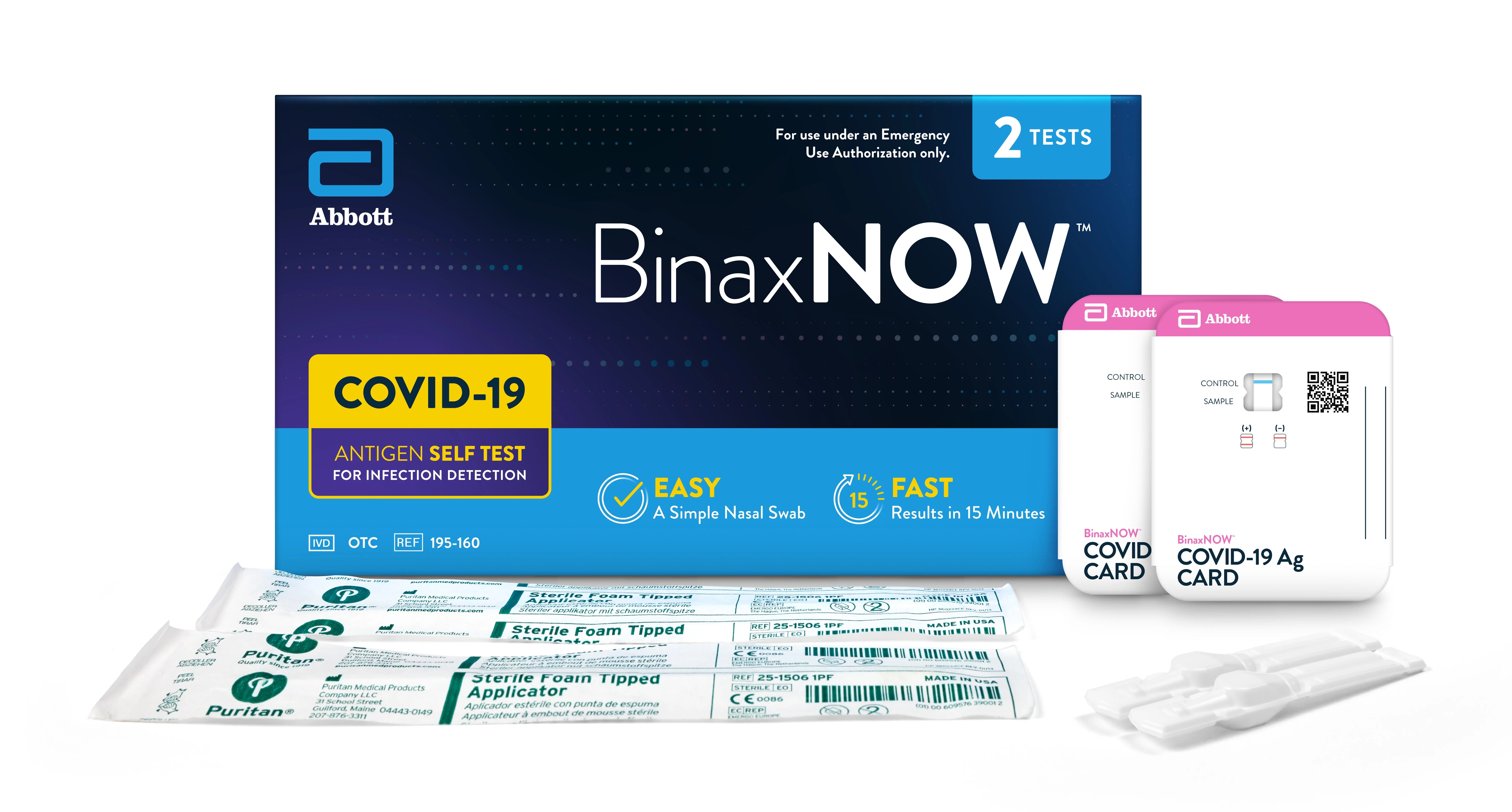 BinaxNOW COVID‐19 Antigen Self Test, 1 Pack, Double, 2-count, At Home COVID-19 Test, 2 Tests - image 3 of 11