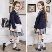 HOMEHOT Girls School Uniform Shoes Strap Dress Mary Jane Flats Black Size 5 Famale Kids
