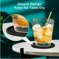 thumbnail image 4 of 6 Pcs Coasters for Drinks with Holder, Silicone Coasters with Grooved Design Non-Slip Cup Mat for Coffee, Beer, Tabletop Protection Pad(Black), 4 of 7