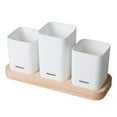 thumbnail image 2 of EGNMCR Household O-ak Base Cutlery Storage Box, Kitchen Draining Chopsticks Spoon Box, Split Storage Compartment,, 2 of 8