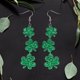 thumbnail image 5 of Earrings for Women, Green Dangle Earrings, Patrick's Day Accessories, Good Hoop Earrings, Irish Jewelry, St. Patrick's Day Gifts, Silver Tone Metal Frame, For Office Wear, 5 of 9