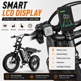 thumbnail image 6 of Electric Bike for Adults, 750W Motor, 48V 15Ah Battery, 28MPH 40-60 Miles, 2-Seater, Age Range 18+ Years, 20" Fat Tire, UL2849, 6 of 13