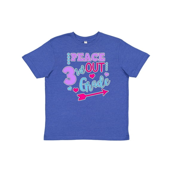 Inktastic Peace out 3rd Grade with Hearts Arrow and Dots Youth T-Shirt