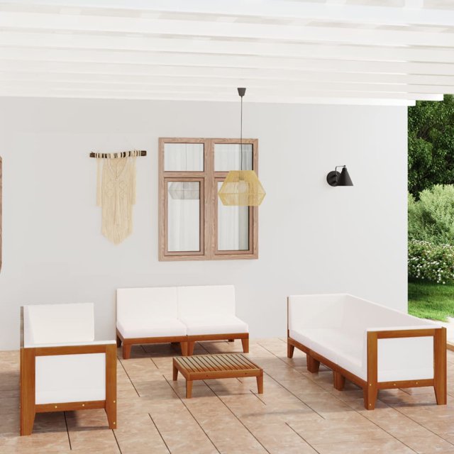 vidaXL 9 Piece Garden Lounge Set with Cushions Solid Acacia Wood
