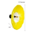 thumbnail image 3 of Fiore Hand Blown Art Glass Wall Décor with Floral Finial Centerpiece, Yellow, 14" Diameter, 3 of 8