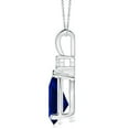 thumbnail image 2 of ANGARA Lab Grown 6.5 Ct Blue Sapphire Teardrop Pendant with Lab Diamond for Women in 14K White Gold (Size-14x10mm) | Anniversary, Jewelry Gift for Women | Lab-Grown Blue Sapphire Necklace, 2 of 7