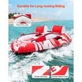 thumbnail image 3 of VEVOR Towable Tubes for Boating, 2-Rider Inflatable Boat Tubes and Towables, 340 lbs Capacity Water Sport Tubes for Boat to Pull - with 2 Cockpits, Full Nylon Cover, Padded Grab Handles & Safety Valve, 3 of 9