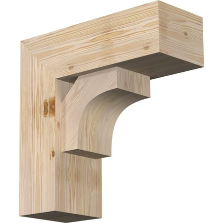 

Ekena Millwork 7 1/2 W x 20 D x 20 H Westlake Block Smooth Bracket w/ Offset Brace Douglas Fir