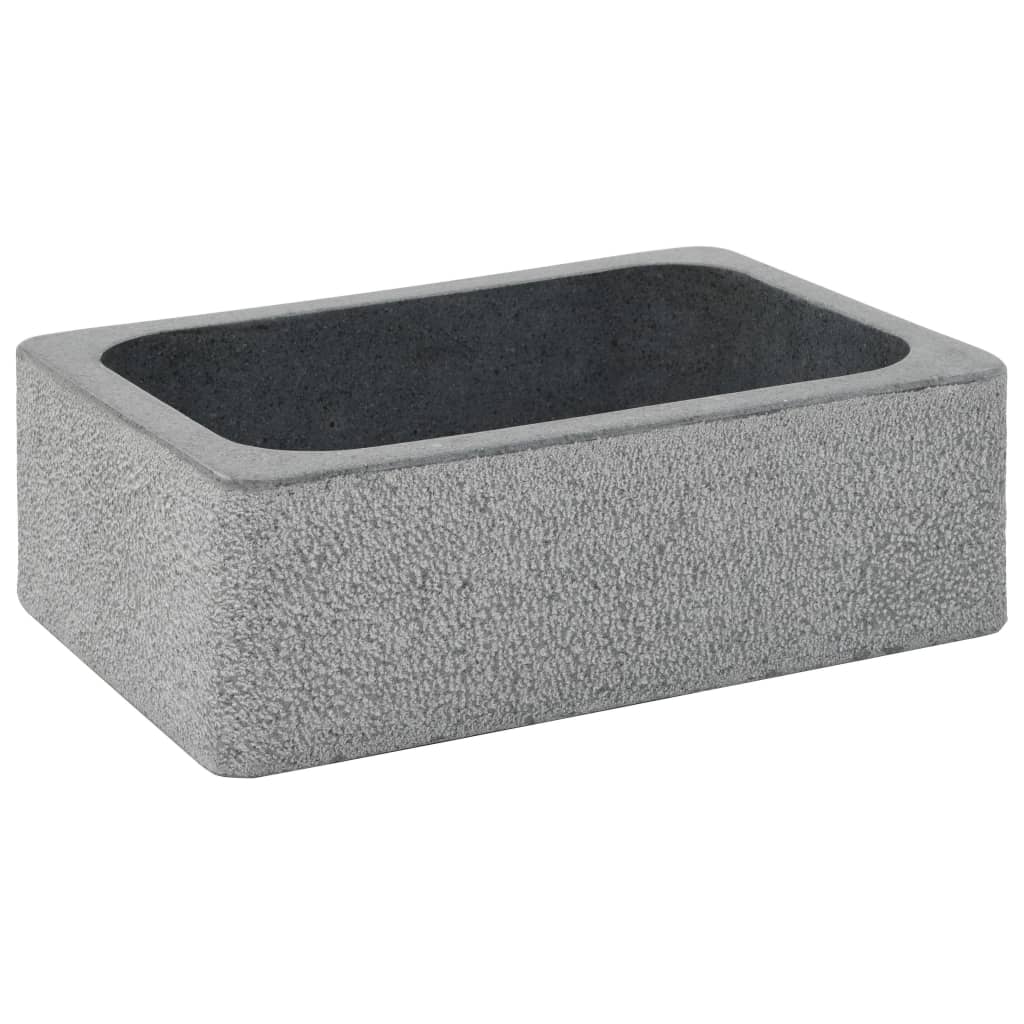 vidaXL Wash Basin Vanity Sink Small Bathroom Sink Oval Natural Riverstone